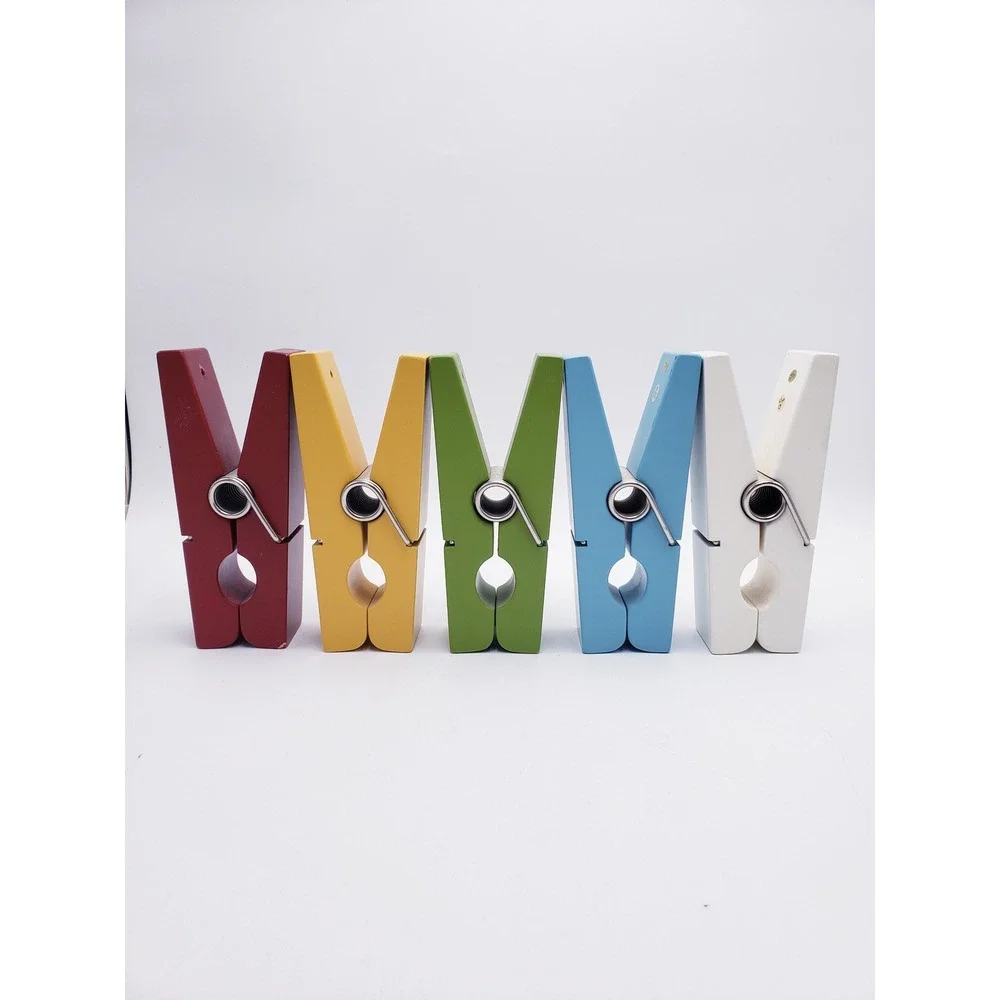 Pottery Barn Giant Clothespin Decor Multicolor Wood Oversized Novelty Wall Art